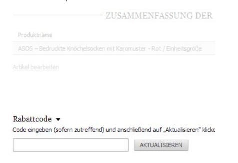 Asos Gutschein einlösen