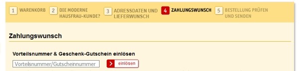 Die moderne Hausfrau Gutscheincode einlösen