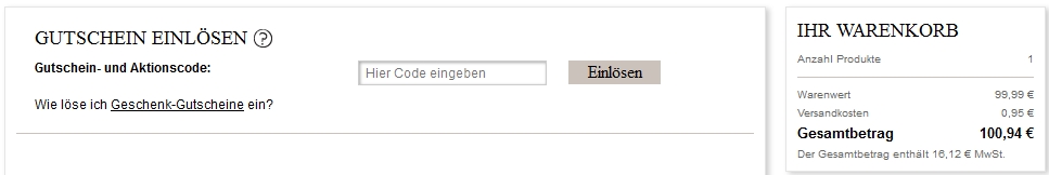 Esprit Gutscheincode einlösen