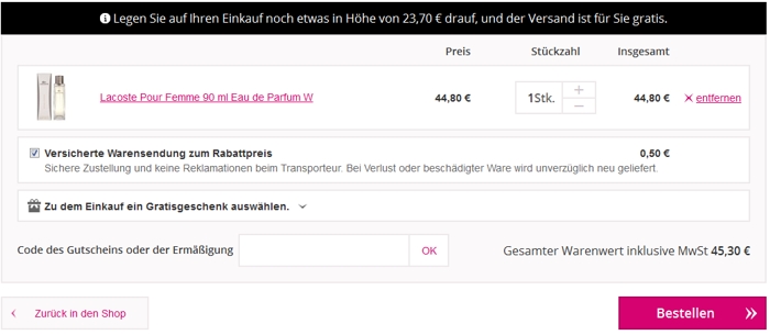 iparfumerie Gutscheincode einlösen