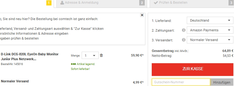 Comtech Gutschein einlösen