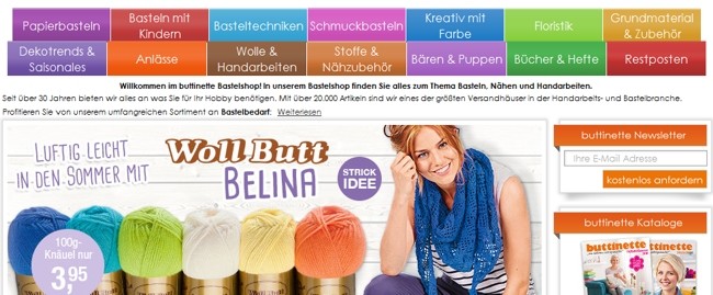 Buttinette Produktvielfalt